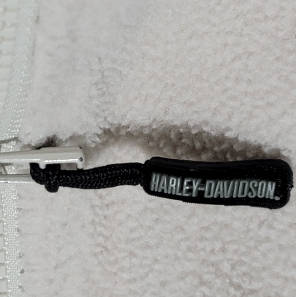 Vintage Harley Davidson Unisex Full-Zip Fleece Jacket with Writing Logo Size M - Picture 13 of 16
